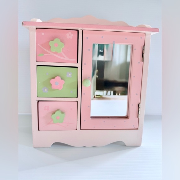 Maggie Miller Children’s Collection Wood Jewelry Box Pink Dresser Owls Flowers - Picture 11 of 14